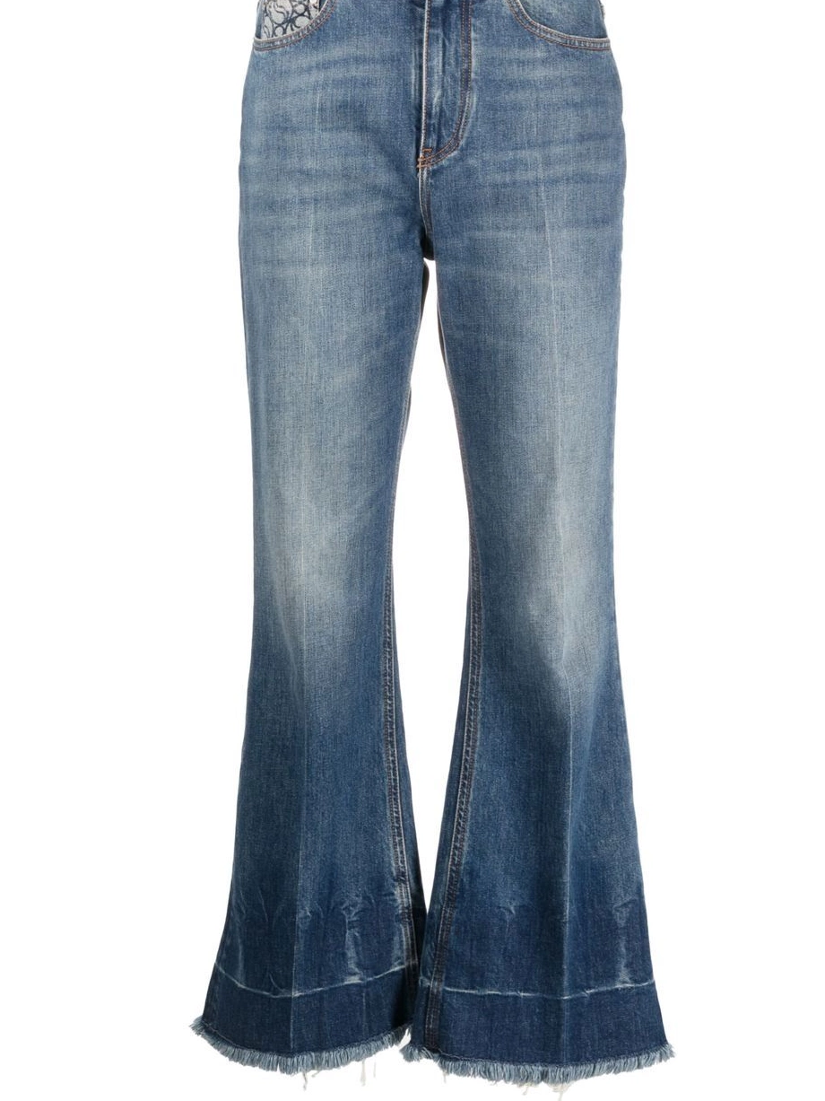 Cheap jeans Stella McCartney cropped Women frayed-edge 0731